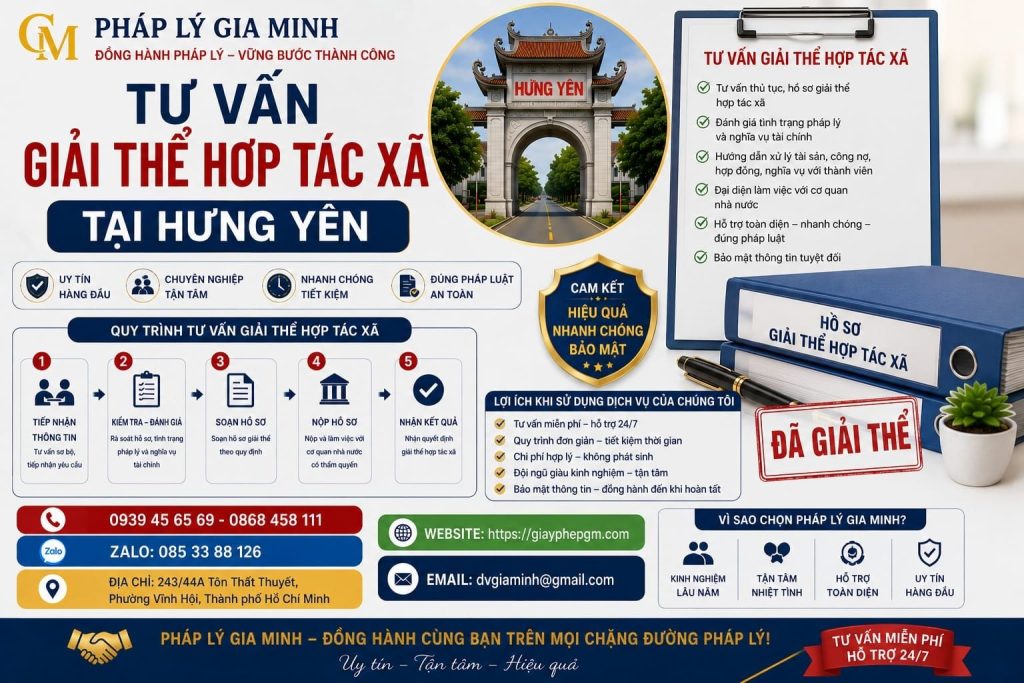 Tư vấn giải thể hợp tác xã tại Hưng Yên