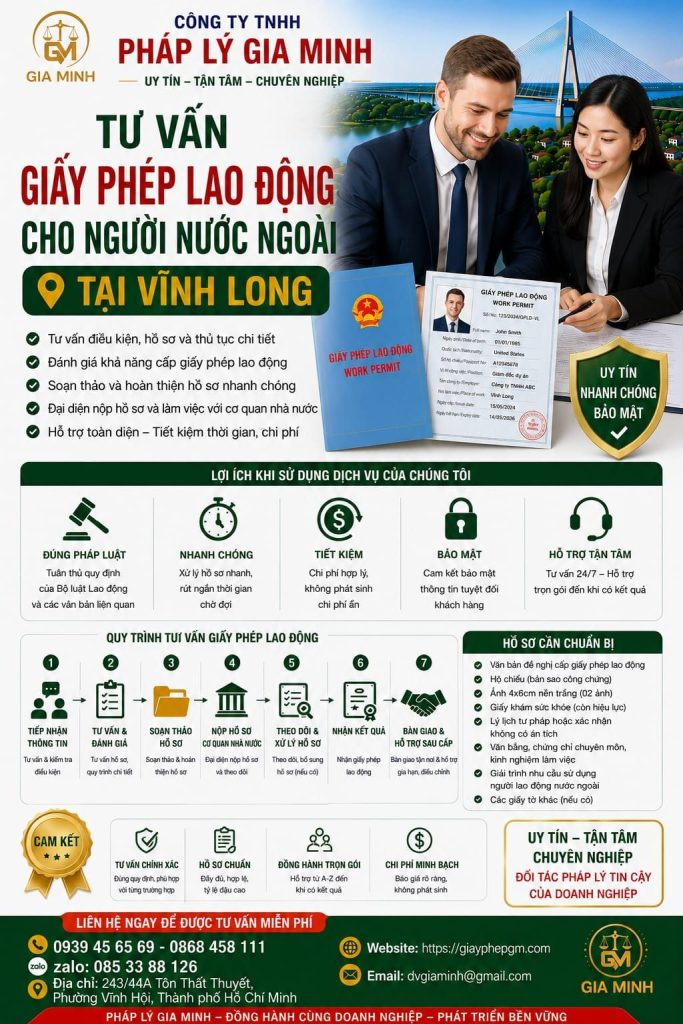 Tư vấn giấy phép lao động tại Vĩnh Long
