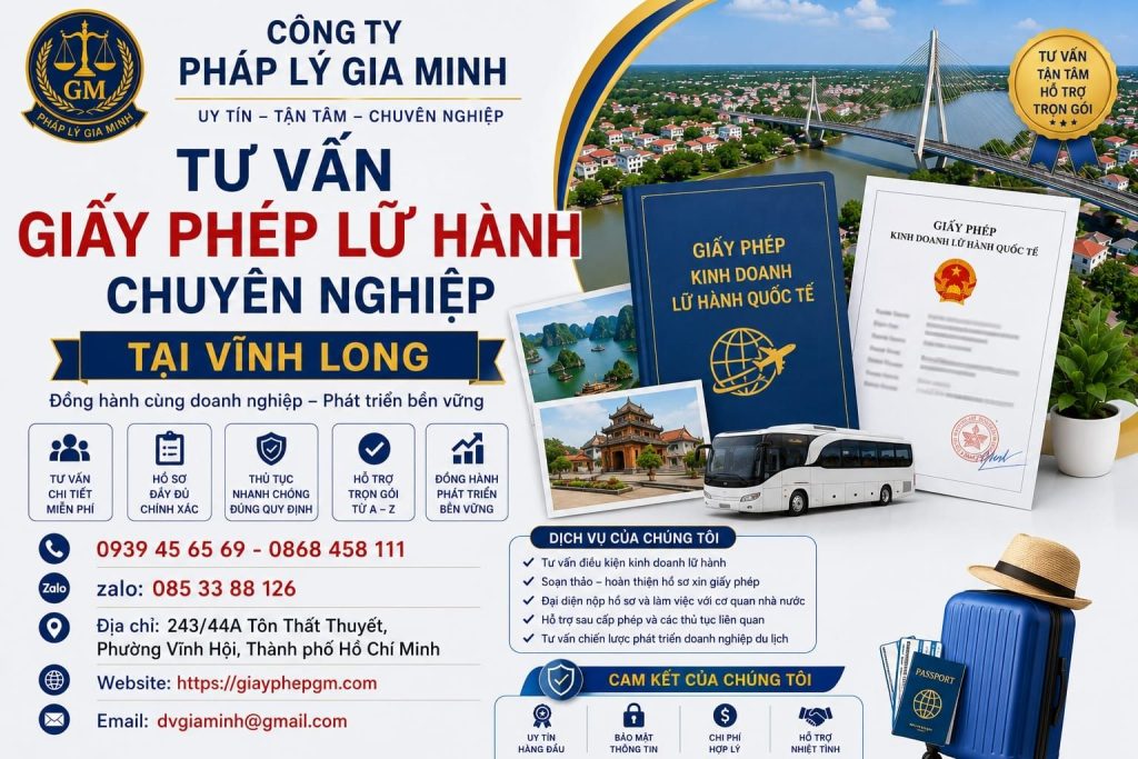 Tư vấn giấy phép lữ hành chuyên nghiệp Vĩnh Long
