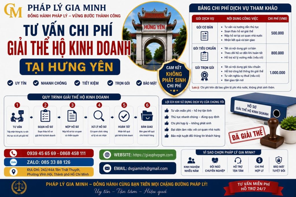 Tư vấn thủ tục đóng hộ kinh doanh tại Hưng Yên