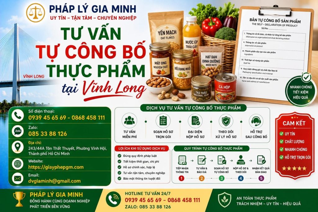 Dịch vụ tự công bố thực phẩm tại Vĩnh Long – Hỗ trợ pháp lý nhanh chóng cho cơ sở sản xuất kinh doanh 7 Tư vấn tự công bố thực phẩm tại Vĩnh Long