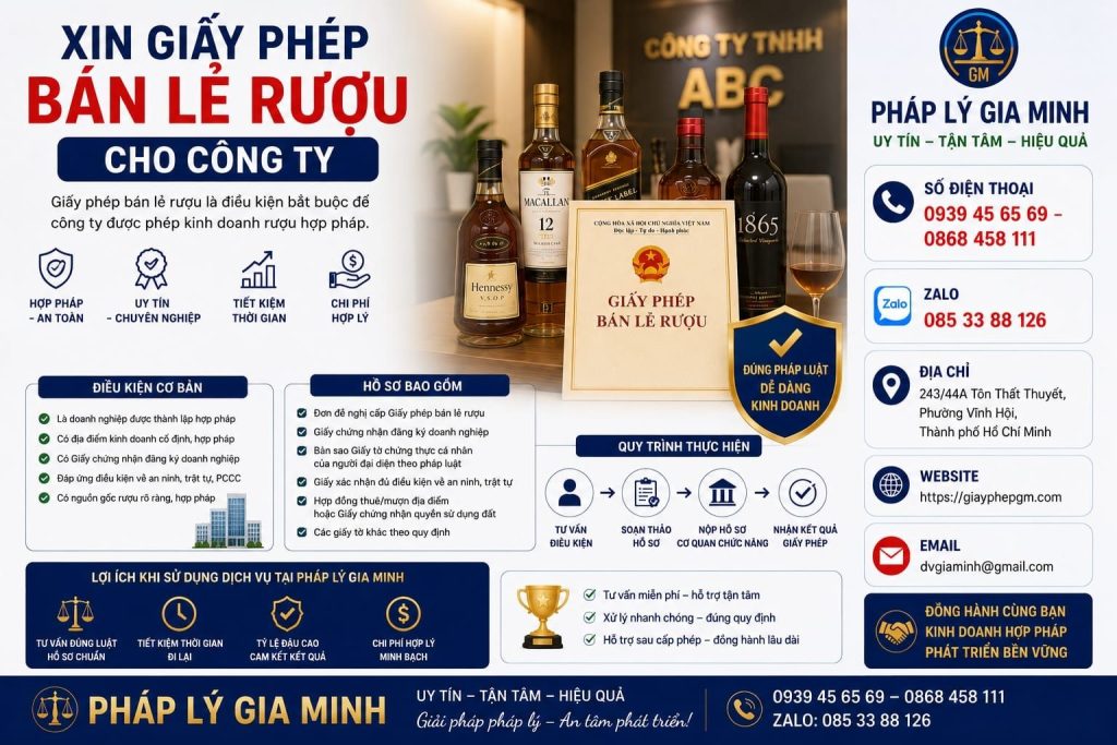 Xin giấy phép bán lẻ rượu cho cửa hàng tiện lợi