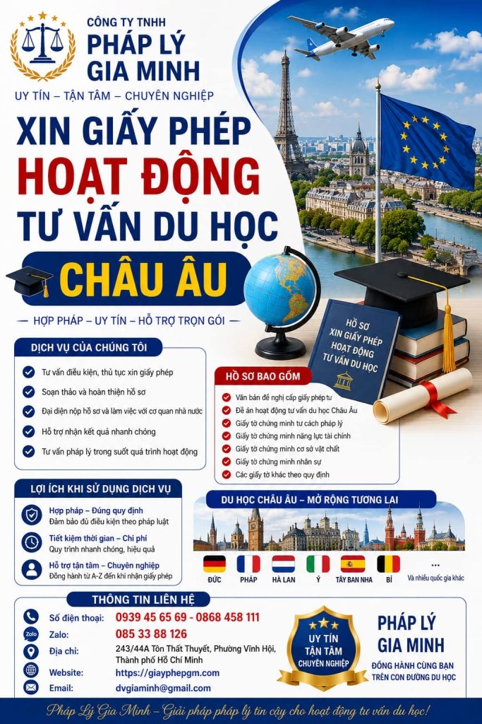 Xin giấy phép hoạt động du học Châu Âu