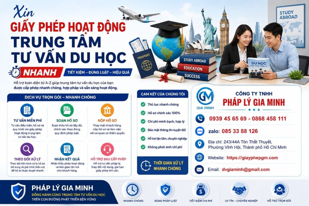Xin giấy phép hoạt động tư vấn du học trọn gói uy tín – Quy trình, điều kiện và giải pháp tối ưu 2026 1 Xin giấy phép hoạt động tư vấn du học