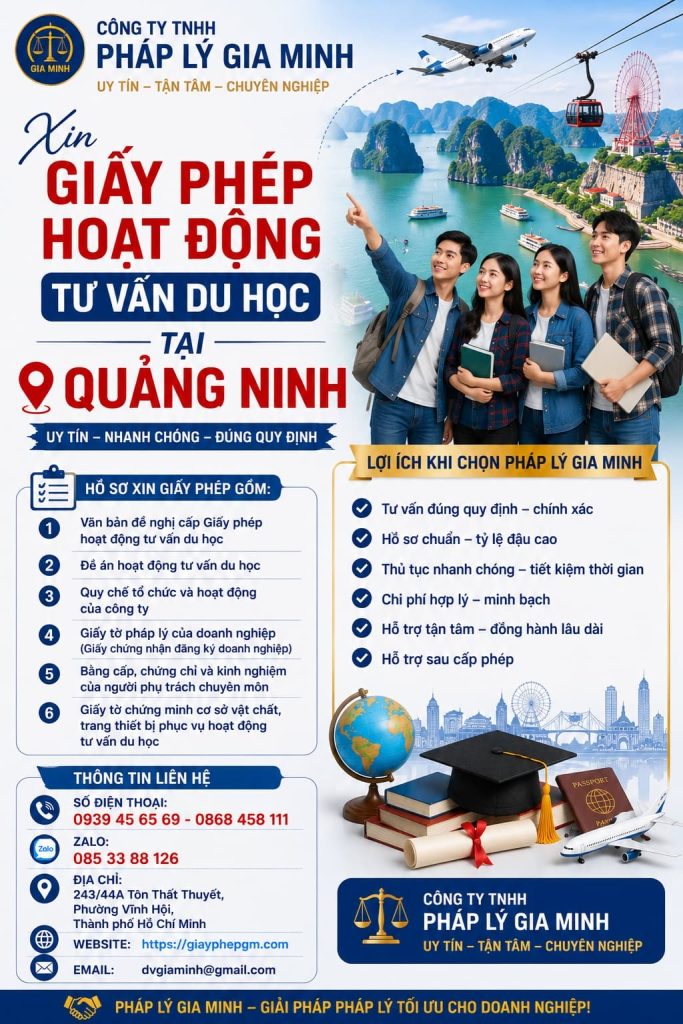Xin giấy phép hoạt động tư vấn du học tại Quảng Ninh