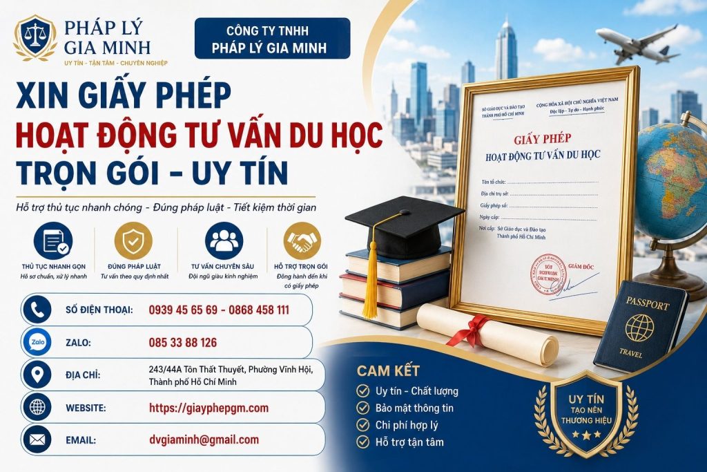 Xin giấy phép hoạt động tư vấn du học trọn gói uy tín