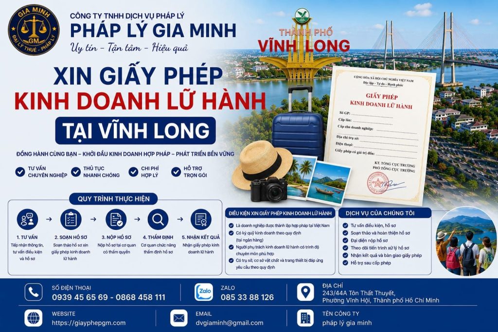 Xin giấy phép kinh doanh lữ hành Vĩnh Long