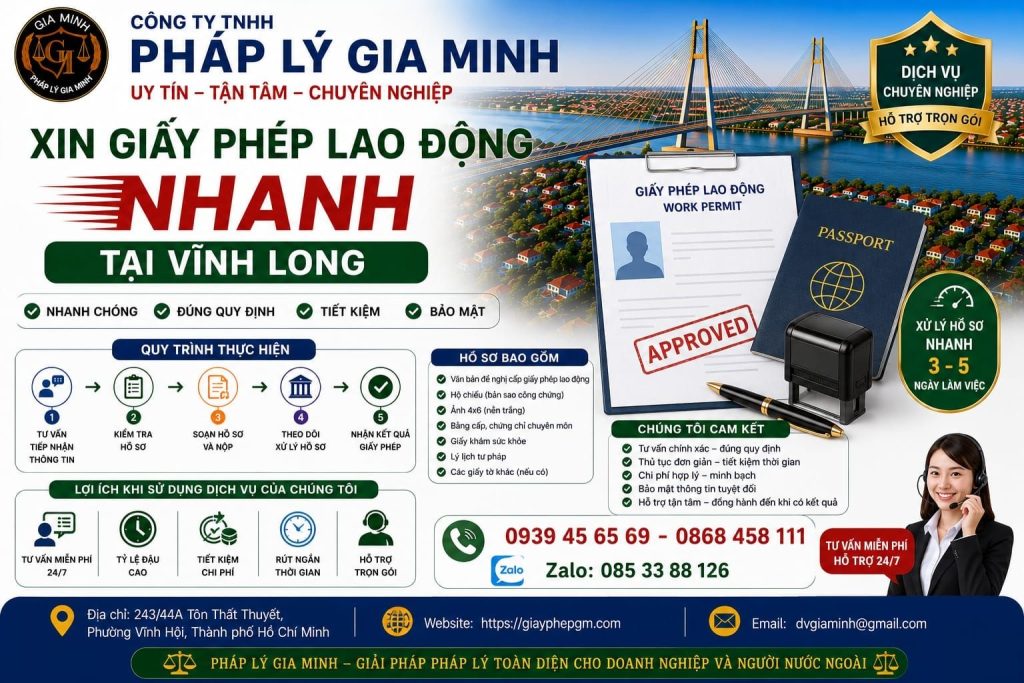 Xin giấy phép lao động nhanh tại Vĩnh Long