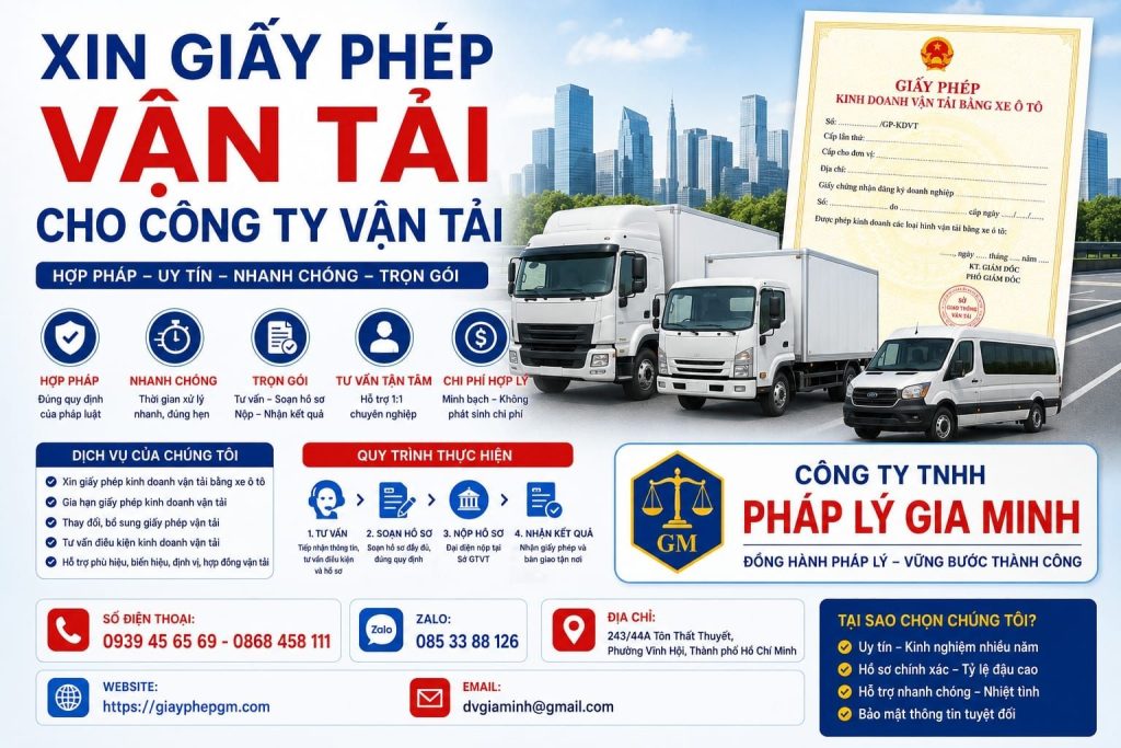 Xin giấy phép vận tải hàng hóa mới nhất – Thủ tục, điều kiện và chi phí cập nhật 2026 1 Xin giấy phép vận tải hàng hóa mới nhất