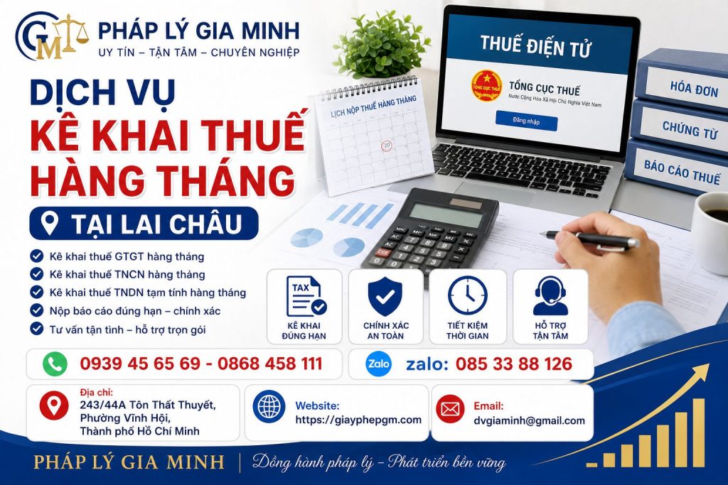 Dịch vụ kê khai thuế hàng tháng tại Lai Châu
