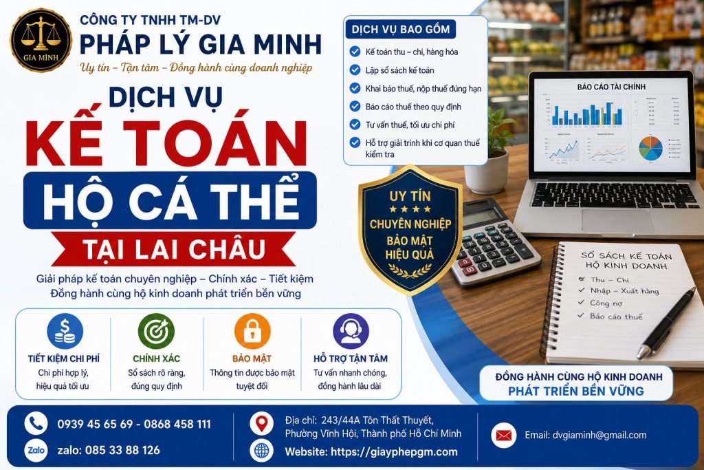 Dịch vụ kế toán hộ cá thể tại Lai Châu