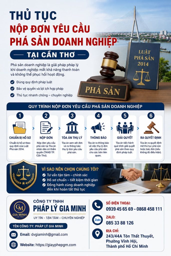Thủ Tục Nộp Đơn Yêu Cầu Phá Sản Doanh Nghiệp Tại Cần Thơ
