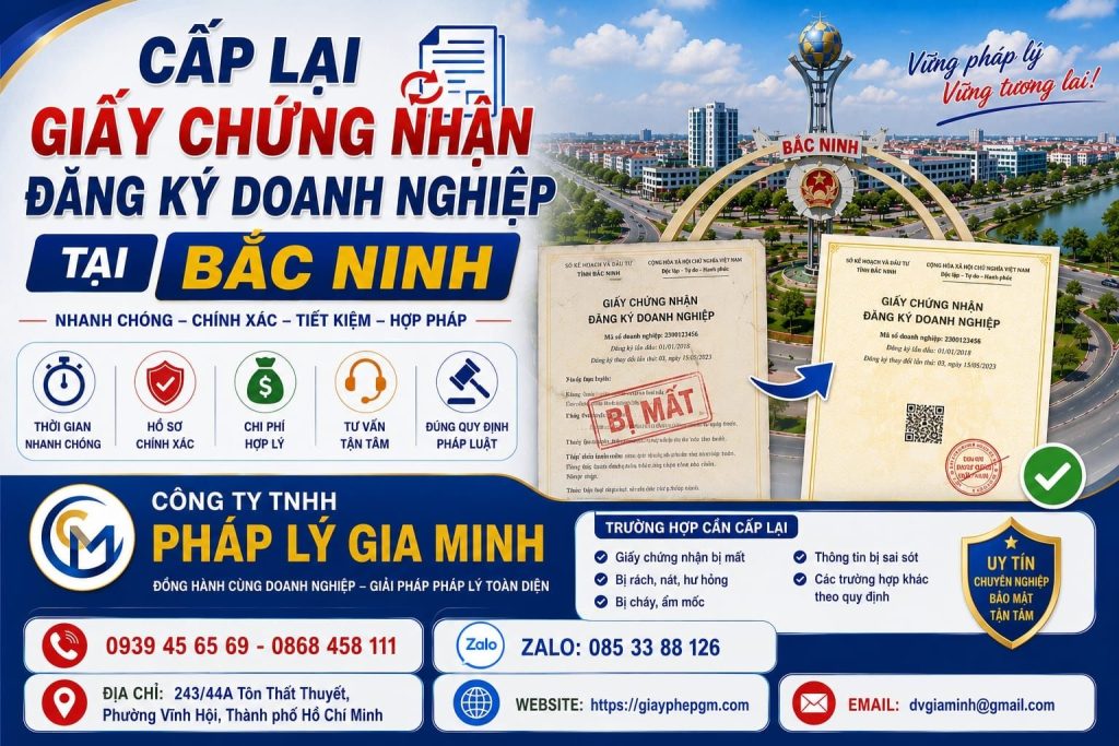 Cấp Lại Giấy Chứng Nhận Đăng Ký Doanh Nghiệp Tại Bắc Ninh