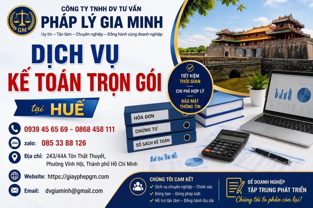 Dịch vụ kế toán trọn gói tại Huế