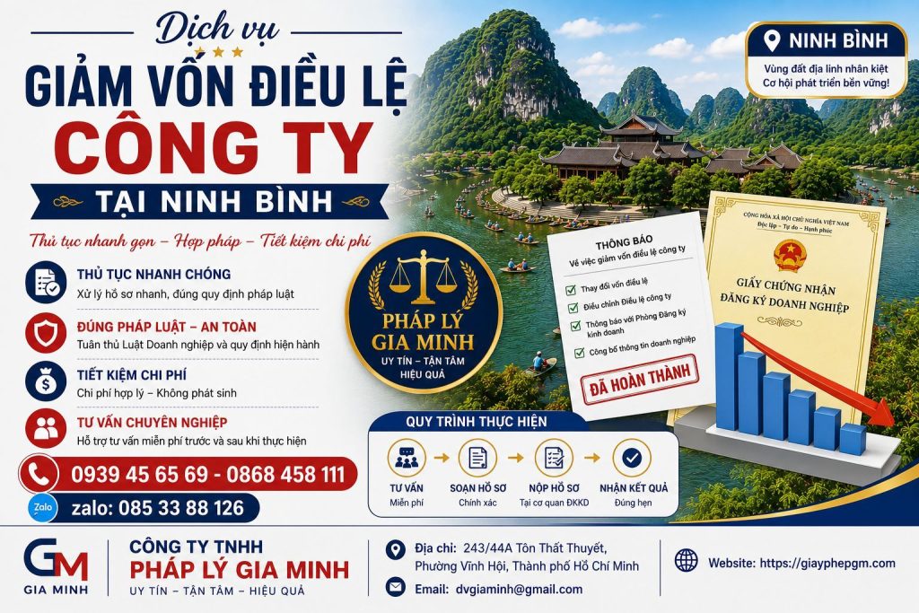 Giảm vốn điều lệ công ty tại Ninh Bình