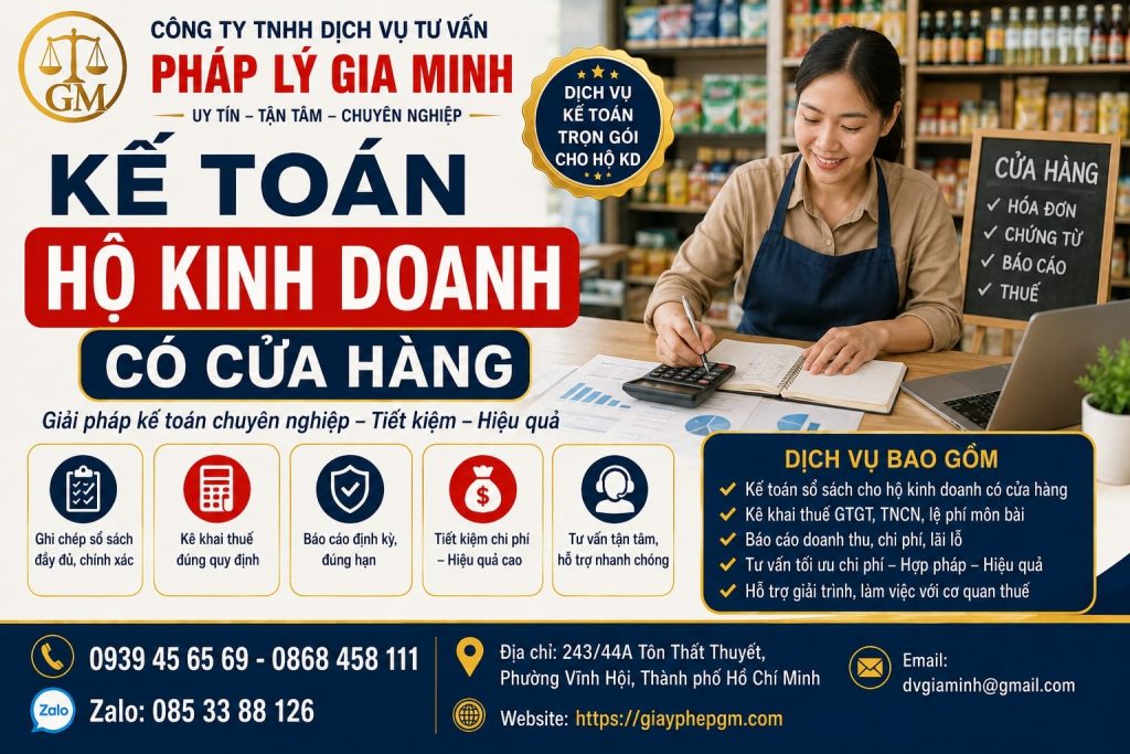 Kế toán hộ kinh doanh có cửa hàng