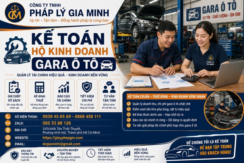 Kế toán hộ kinh doanh gara ô tô