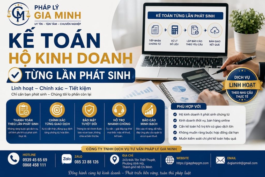 Kế toán hộ kinh doanh từng lần phát sinh