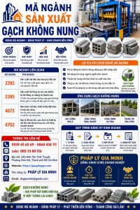 Mã Ngành Sản Xuất Gạch Không Nung