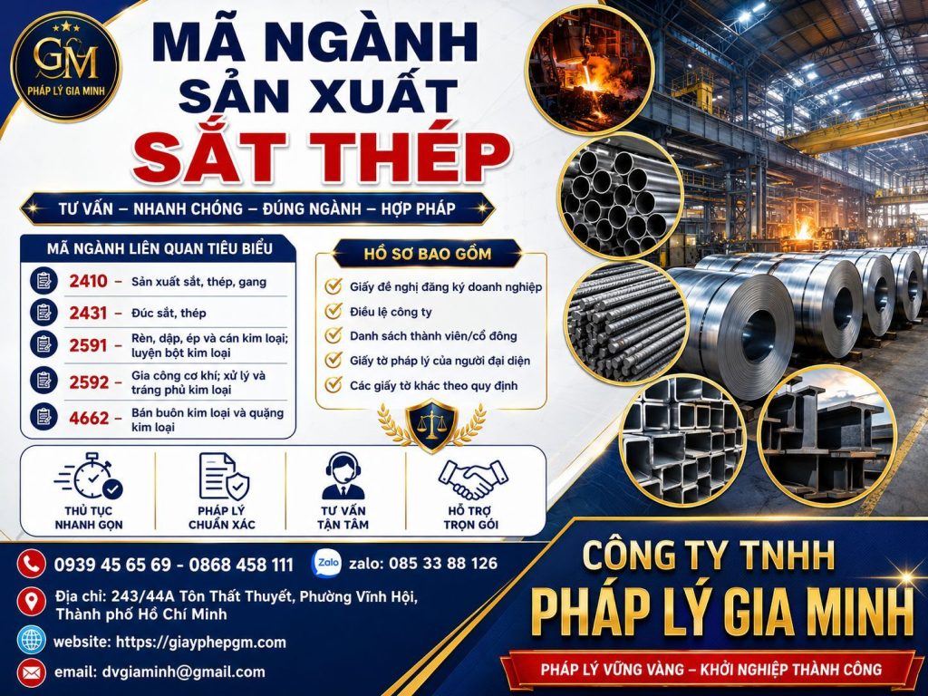 Mã Ngành Sản Xuất Sắt Thép
