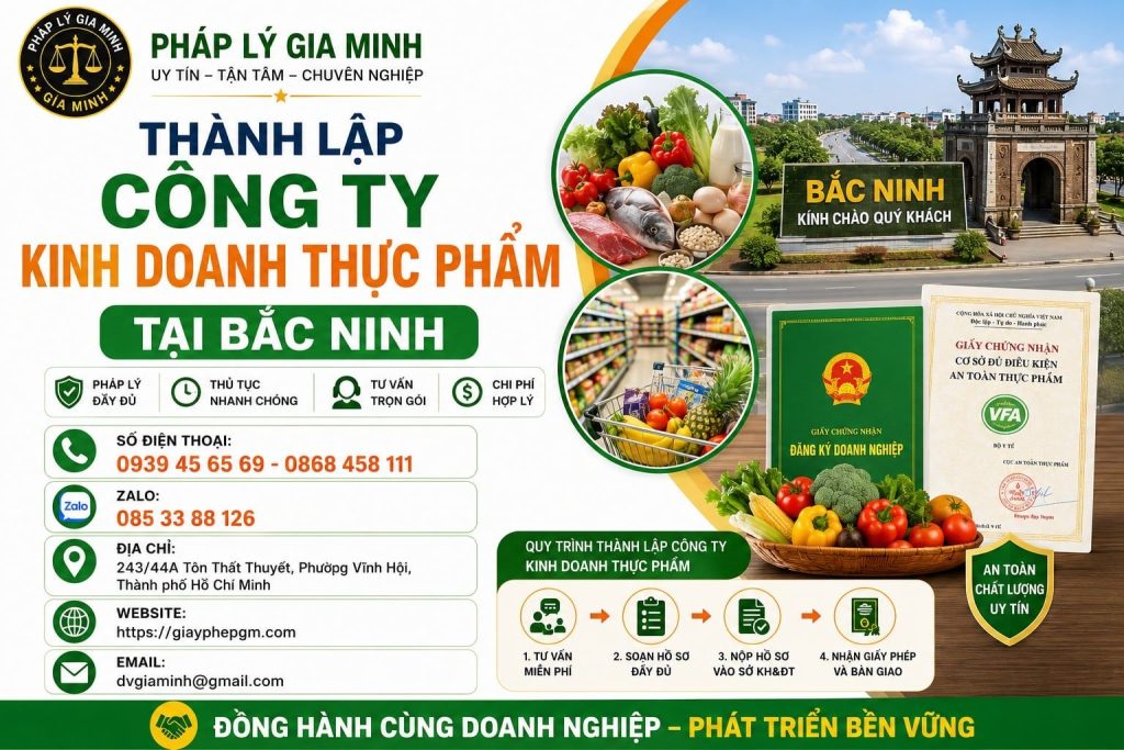 Thành Lập Công Ty Kinh Doanh Thực Phẩm Tại Bắc Ninh