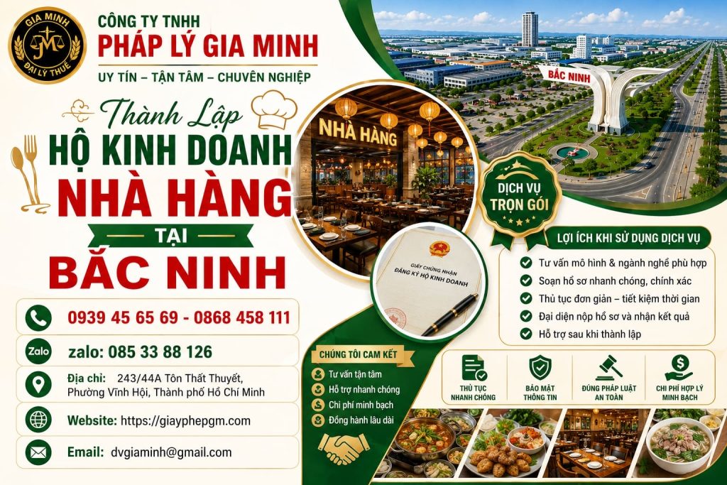Thành Lập Hộ Kinh Doanh Nhà Hàng Tại Bắc Ninh