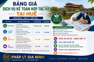 Bảng giá dịch vụ kế toán hợp tác xã tại Huế