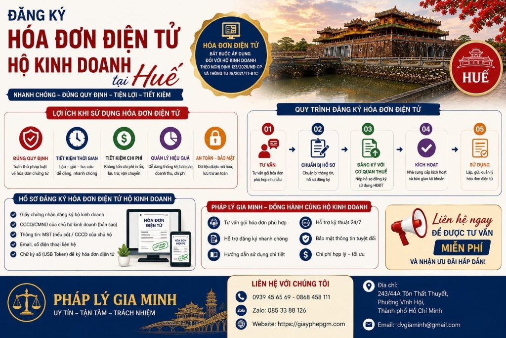 Đăng ký hóa đơn điện tử hộ kinh doanh tại Huế