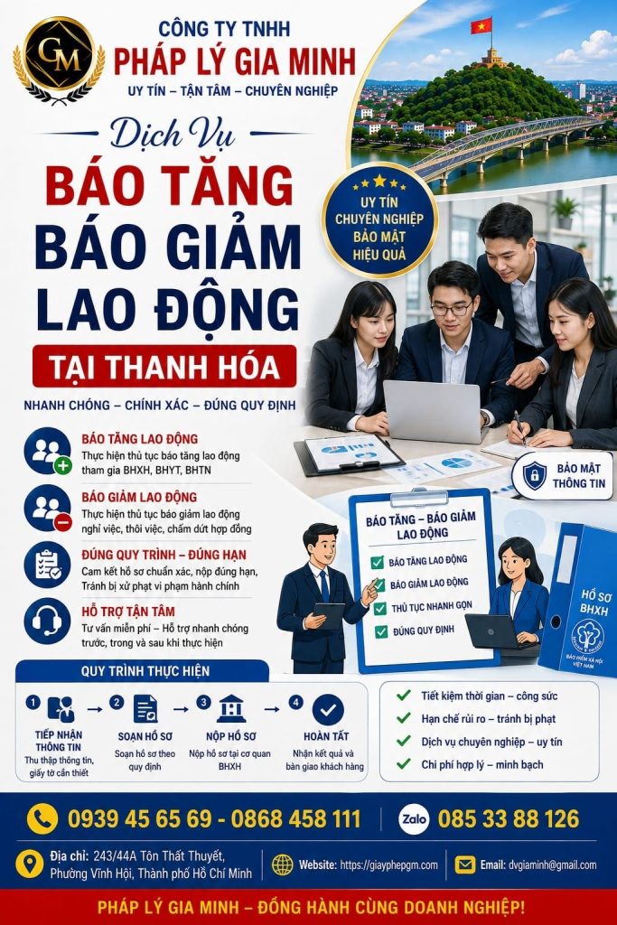 Dịch Vụ Báo Tăng Báo Giảm Lao Động Tại Thanh Hóa