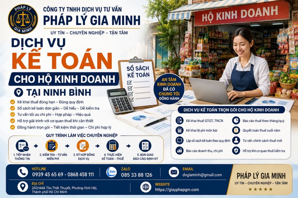 Dịch vụ kế toán cho hộ kinh doanh tại Ninh Bình uy tín, trọn gói 1 Dịch vụ kế toán cho hộ kinh doanh tại Ninh Bình