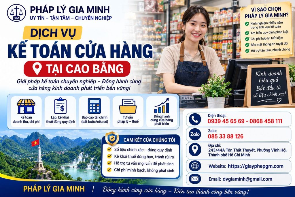 Dịch vụ kế toán cửa hàng tại Cao Bằng