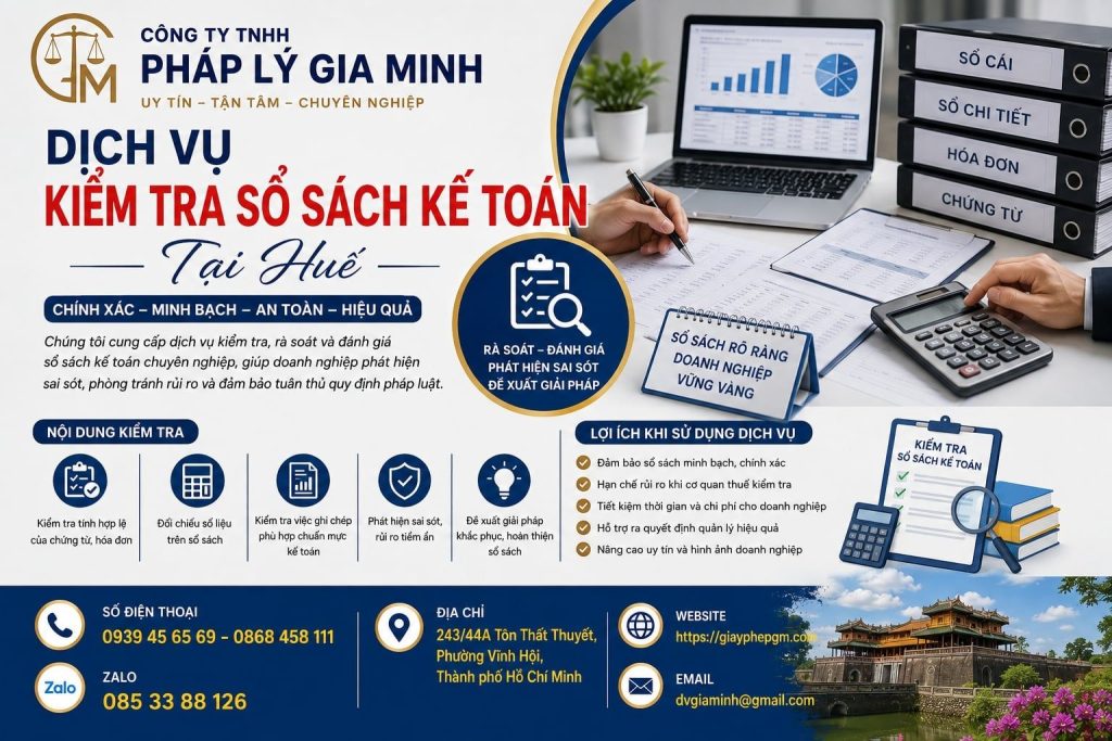 Dịch vụ kiểm tra sổ sách kế toán tại Huế