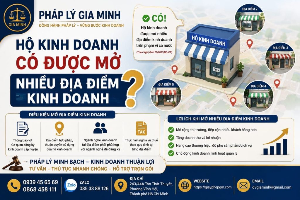 Hộ kinh doanh có được mở nhiều địa điểm kinh doanh không
