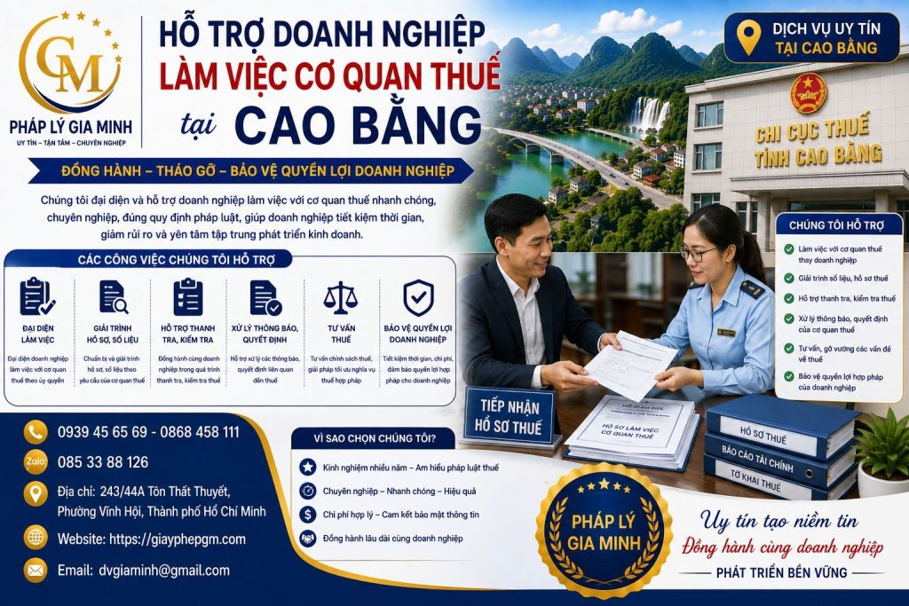 Dịch vụ hỗ trợ doanh nghiệp làm việc với cơ quan thuế tại Cao Bằng: Giải pháp xử lý thuế hiệu quả 1 Hỗ trợ doanh nghiệp làm việc cơ quan thuế Cao Bằng