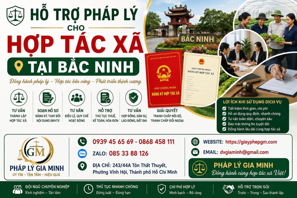 Hỗ trợ pháp lý cho hợp tác xã tại Bắc Ninh toàn diện và hiệu quả 1 Hỗ trợ pháp lý cho hợp tác xã tại Bắc Ninh