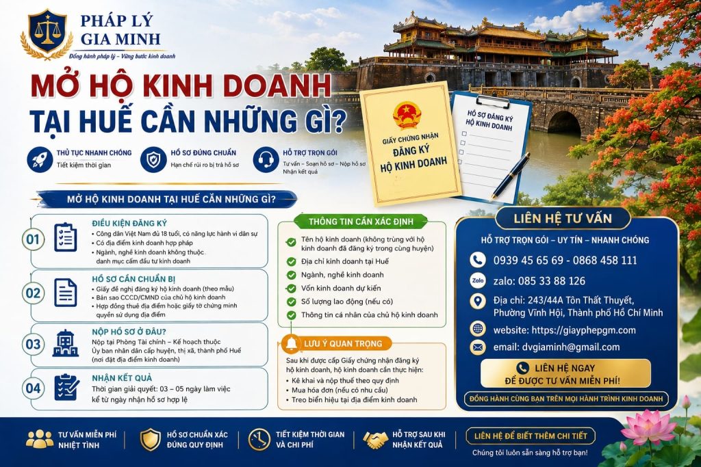 Mở hộ kinh doanh tại Huế cần những gì