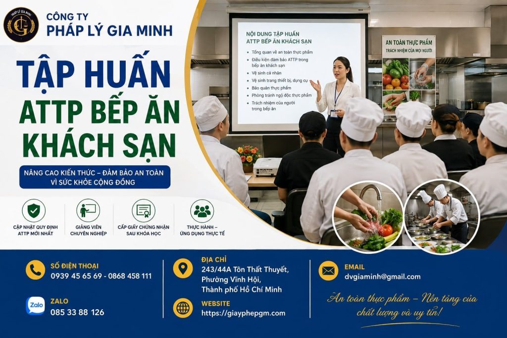 Tập huấn ATTP bếp ăn khách sạn