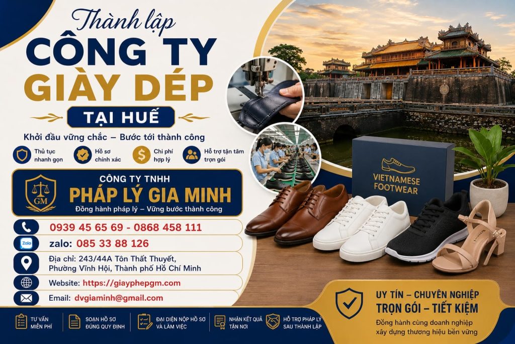 Thành lập công ty giày dép tại Huế