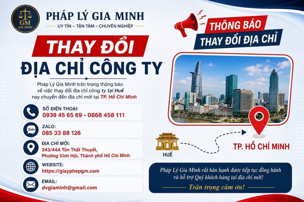 Thay đổi địa chỉ công ty tại Huế