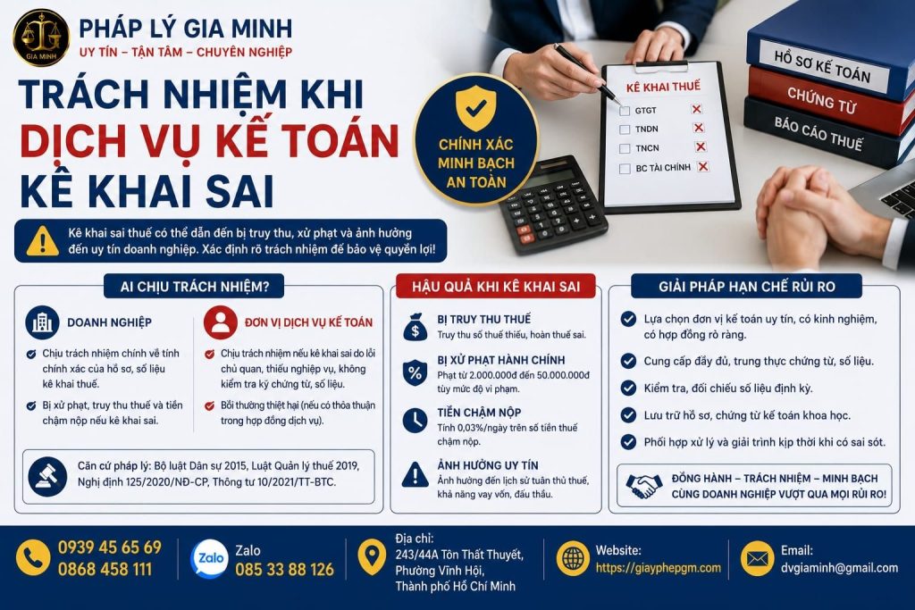 Trách nhiệm khi dịch vụ kế toán kê khai sai và cách xử lý rủi ro 1 Trách nhiệm khi dịch vụ kế toán kê khai sai