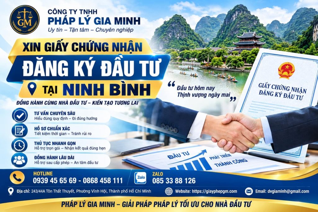 Xin giấy chứng nhận đăng ký đầu tư tại Ninh Bình: Trọn bộ hồ sơ và thủ tục cần biết 1 Xin giấy chứng nhận đăng ký đầu tư tại Ninh Bình