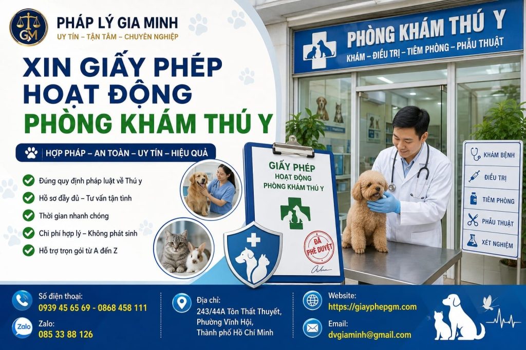 Xin giấy phép hoạt động phòng khám thú y