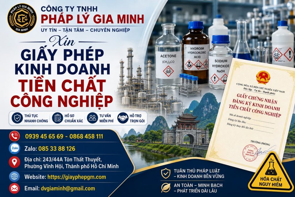Xin giấy phép kinh doanh tiền chất công nghiệp đúng điều kiện, nhanh hoàn thiện hồ sơ 1 Xin giấy phép kinh doanh tiền chất công nghiệp