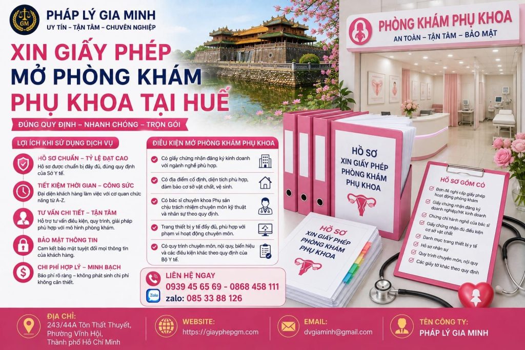Xin giấy phép mở phòng khám phụ khoa tại Huế