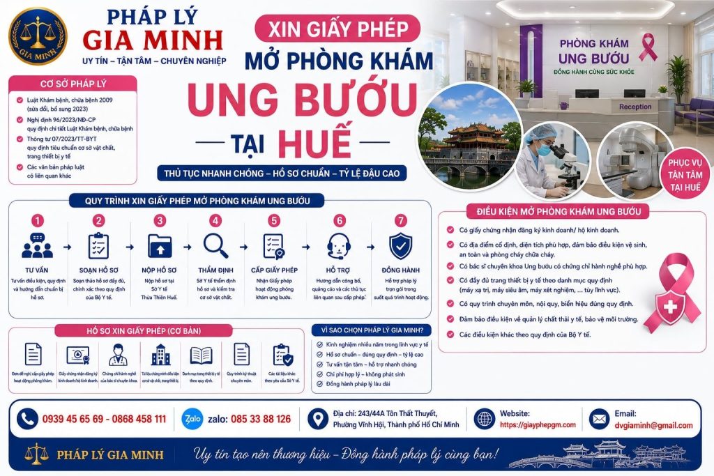 Xin giấy phép mở phòng khám ung bướu tại Huế đúng điều kiện chuyên môn 1 Xin giấy phép mở phòng khám ung bướu tại Huế