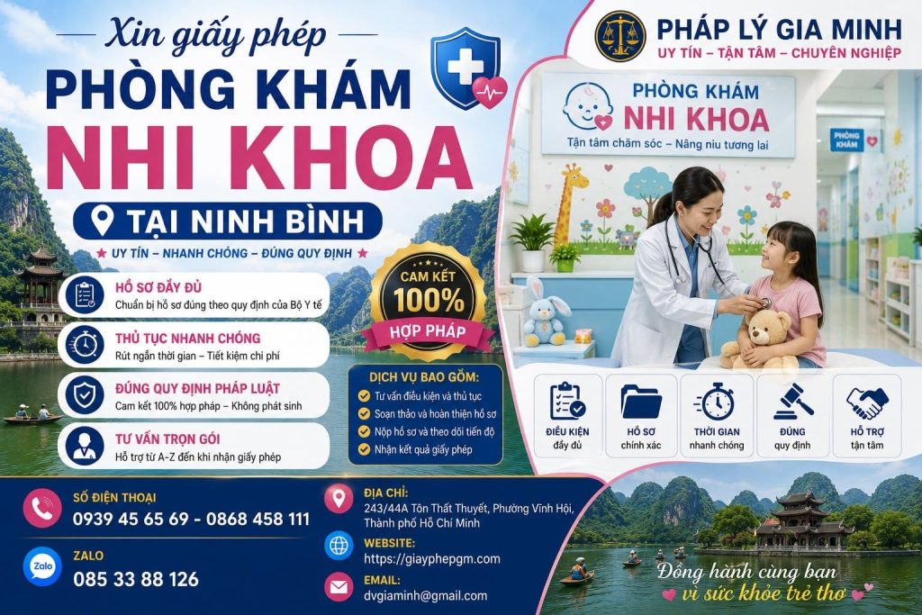 Xin giấy phép phòng khám nhi khoa tại Ninh Bình nhanh chóng, trọn gói 1 Xin giấy phép phòng khám nhi khoa tại Ninh Bình