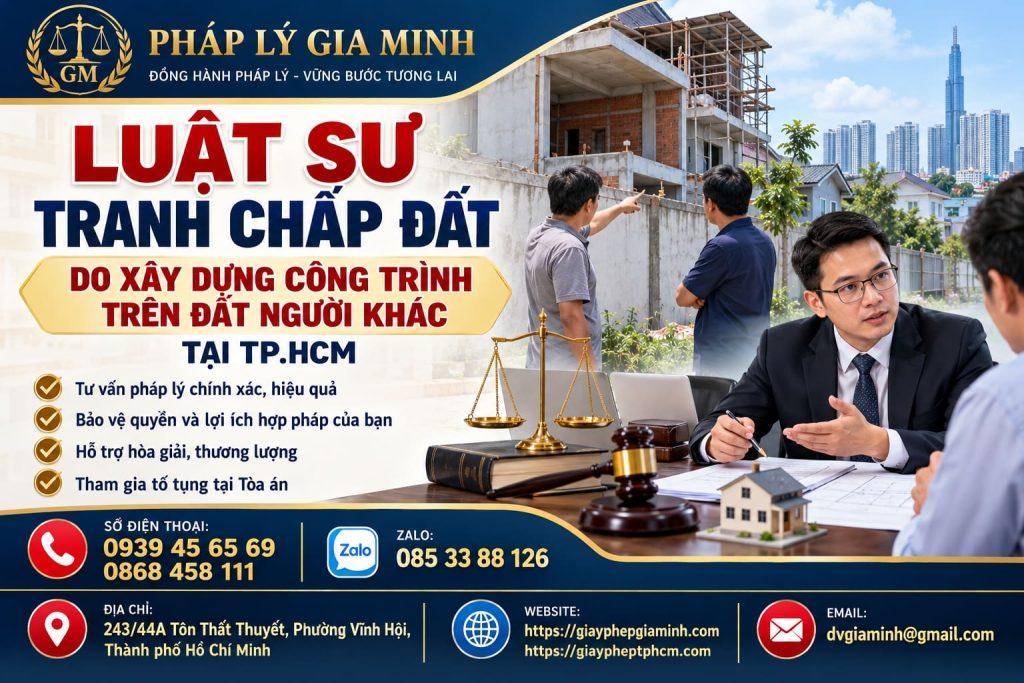 Luật sư tranh chấp đất do xây dựng công trình trên đất người khác tại TPHCM