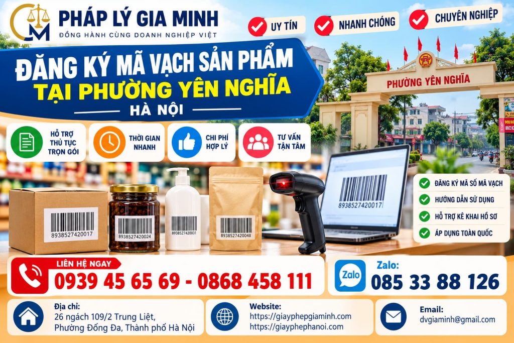 Đăng ký mã vạch sản phẩm tại phường Yên Nghĩa Hà Nội
