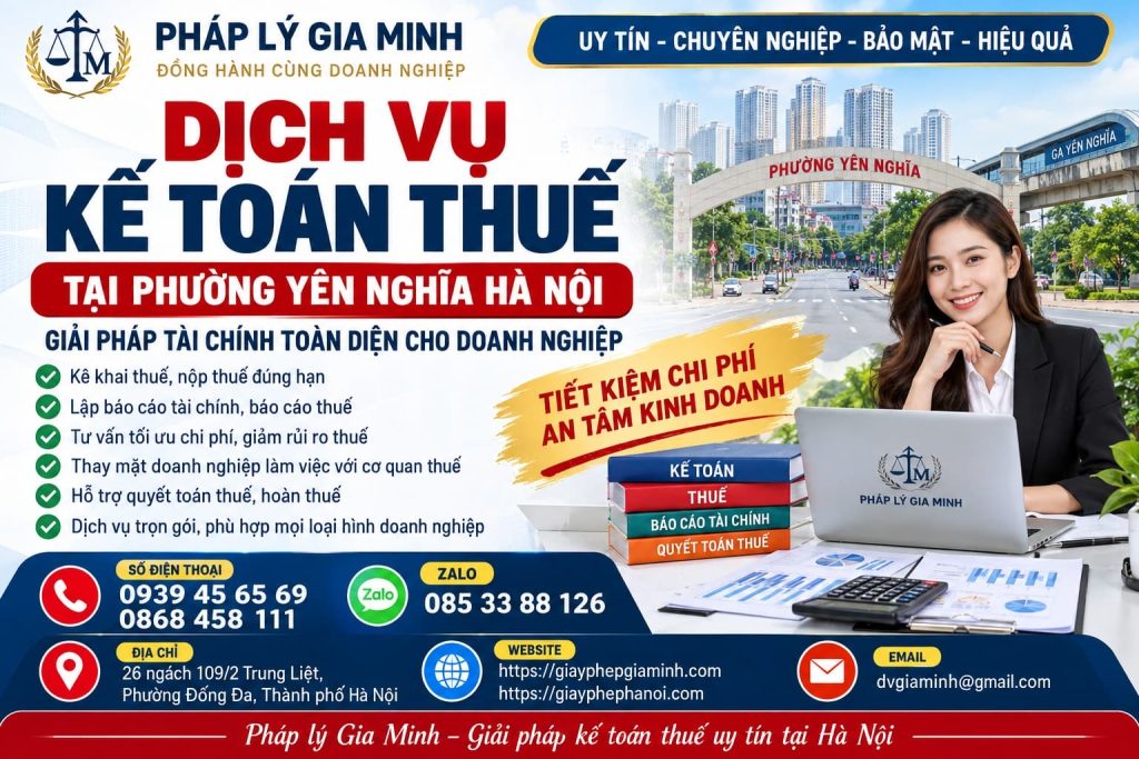 Dịch vụ kế toán thuế tại phường Yên Nghĩa Hà Nội