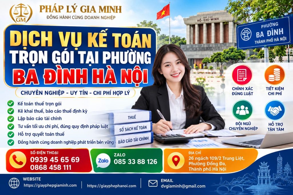 Dịch vụ kế toán trọn gói tại phường Ba Đình Hà Nội